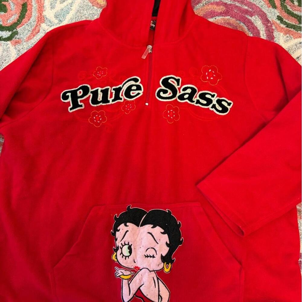 Red betty boop quarter zip